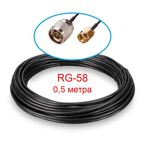 Кабельная сборка N(male) - SMA(male)  RG-58 0,5 метра от магазина РЭССИ