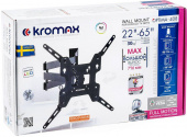 Кронштейн для телевизора Kromax OPTIMA-408 черный 22"-65" макс.30кг настенный поворотно-выдвижной и наклонный от магазина РЭССИ
