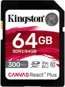 Флеш карта SDXC 64Gb Class10 Kingston SDR2/64GB Canvas React Plus w/o adapter от магазина РЭССИ