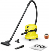 Строительный пылесос Karcher WD 2 Plus V-12/6/18/C 1000Вт (уборка: сухая/влажная) желтый от магазина РЭССИ