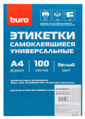 Этикетки Buro A4 48.5x25.4мм 44шт на листе/100л./белый матовое самоклей. универсальная от магазина РЭССИ