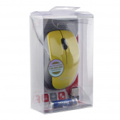 Мышь беспроводная Gembird MUSW-360-LM 2.4ГГц лазерный лимон 2 кнопки+колесо-кнопка 1000 DPI батарейки в комплекте блистер от магазина РЭССИ