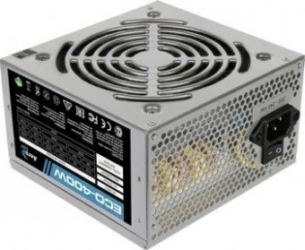 Блок питания Aerocool ATX 400W ECO-400 (24+4pin) PPFC 120mm fan 2xSATA RTL от магазина РЭССИ