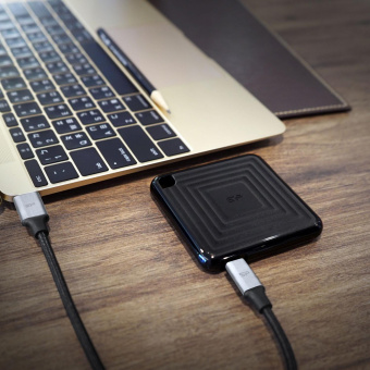 Накопитель SSD Silicon Power USB-C 2TB SP020TBPSDPC60CK PC60 1.8" черный от магазина РЭССИ