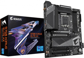 Материнская плата Gigabyte B760 AORUS ELITE AX Soc-1700 Intel B760 4xDDR5 ATX AC`97 8ch(7.1) 2.5Gg RAID+HDMI+DP от магазина РЭССИ