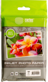 Фотобумага Cactus CS-GA618050ED A6/180г/м2/50л./белый глянцевое для струйной печати от магазина РЭССИ