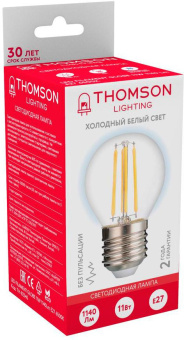 Лампа филам. Thomson Filament TH-B2340 11Вт цок.:E27 шар 220B 6500K св.свеч.бел.хол. Globe (упак.:1шт) от магазина РЭССИ