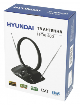 Антенна телевизионная Hyundai H-TAI400 30дБ активная черный каб.:1.85м от магазина РЭССИ