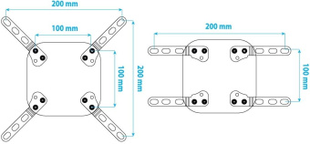 Кронштейн-адаптер для телевизора Kromax ADAPTER-200 черный 33"-43" макс.20кг настольный фиксированный от магазина РЭССИ