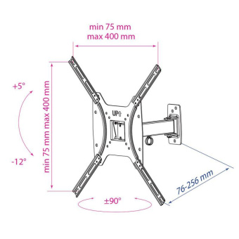 Кронштейн для телевизора Kromax OPTIMA-403 черный 15"-55" макс.25кг настенный поворот и наклон от магазина РЭССИ