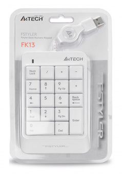 Числовой блок A4Tech Fstyler FK13 белый USB slim для ноутбука от магазина РЭССИ