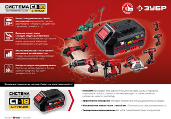 Гайковерт Зубр ГУЛ-410 аккум. патрон:квад.1/2" от магазина РЭССИ