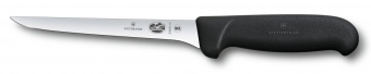 Нож кухонный Victorinox Fibrox (5.6403.15) стальной обвалочный для мяса лезв.150мм прямая заточка черный от магазина РЭССИ