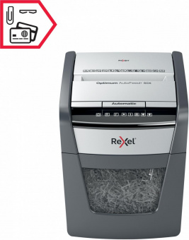 Шредер Rexel Optimum AutoFeed 50X черный с автоподачей (секр.P-4) фрагменты 50лист. 20лтр. скрепки скобы пл.карты от магазина РЭССИ