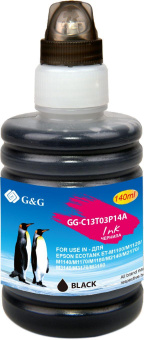 Чернила G&G GG-C13T03P14A 110BK черный 140мл для Epson M1100/M1120/M1140/M1170/M1180 от магазина РЭССИ