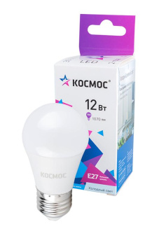 Лампа светодиодная КОСМОС LED12wGL45E2765 12Вт E27 6500K BL1 от магазина РЭССИ