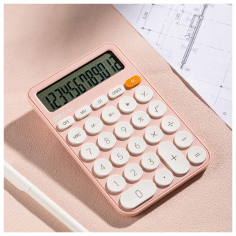 Калькулятор настольный Deli EM124PINK розовый 12-разр. от магазина РЭССИ