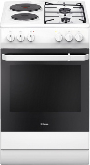 Плита Комбинированная Hansa FCMW54009 белый/черный (без крышки) реш.сталь от магазина РЭССИ