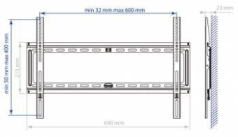 Кронштейн для телевизора Kromax IDEAL-1 черный 32"-90" макс.55кг настенный фиксированный от магазина РЭССИ
