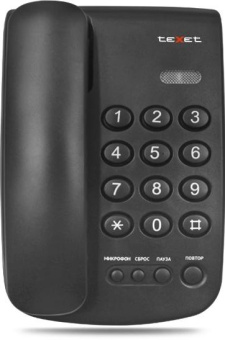 Телефон проводной Texet TX-241 черный от магазина РЭССИ