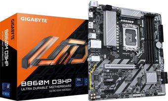 Материнская плата Gigabyte B860M D3HP Soc-1851 Intel B860 4xDDR5 mATX AC`97 8ch(7.1) GbLAN RAID+HDMI+DP от магазина РЭССИ