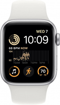 Смарт-часы Apple Watch SE 2022 A2722 40мм OLED корп.серебристый рем.белый (MNJV3B/A) от магазина РЭССИ