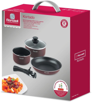 Набор посуды 5 предм. (кастрюля с/кр 20x9,5 см 3 л, ковш 16x8 см 1,6 л, сковорода 26х5,5 см, съемная от магазина РЭССИ