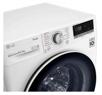 Стиральная машина LG F2DV5S8S0 пан.англ. класс: E загр.фронтальная макс.:8.5кг (с сушкой) белый от магазина РЭССИ