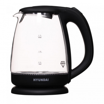 Чайник электрический Hyundai HYK-G1001 1.7л. 2200Вт черный (корпус: стекло) от магазина РЭССИ
