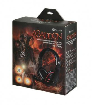 Наушники с микрофоном Оклик HS-L380G ABADDON черный/красный 1.8м мониторные оголовье (1100404) от магазина РЭССИ