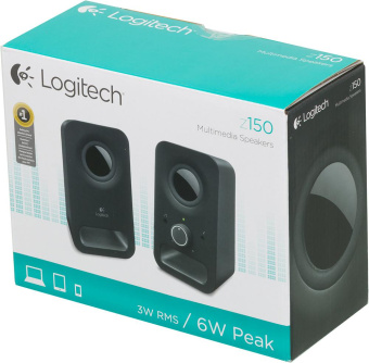 Колонки Logitech Z150 2.0 черный 3Вт от магазина РЭССИ