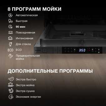 Посудомоечная машина встраив. Hyundai HBD 488 2100Вт узкая серебристый от магазина РЭССИ
