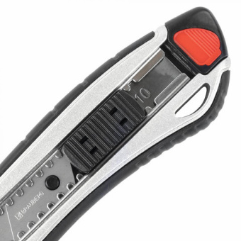 Канцелярский нож BRAUBERG мощный 18 мм Heavy duty автофиксатор резиновые вставки металл 237158 от магазина РЭССИ