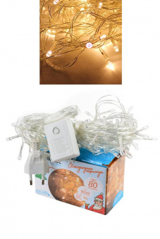 Гирлянда КОСМОС KOC_GIR80LED_W 80LED, 8 режимов мигания, белый, 8.8м от магазина РЭССИ