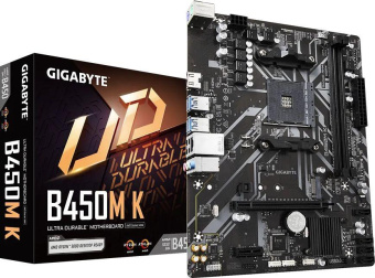 Материнская плата Gigabyte B450M K Soc-AM4 AMD B450 2xDDR4 mATX AC`97 8ch(7.1) GbLAN RAID+HDMI от магазина РЭССИ