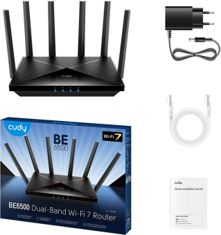 Роутер беспроводной Cudy WR6500 BE6500 10/100/1000BASE-T черный от магазина РЭССИ