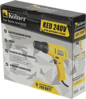 Дрель-шуруповерт Kolner KED 240 V 240Вт патрон:быстрозажимной (КН240ВЕД) от магазина РЭССИ