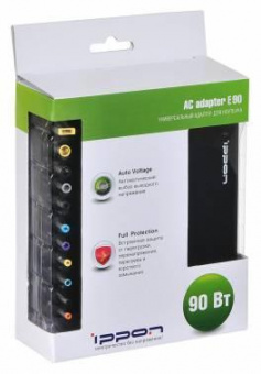 Блок питания Ippon E90 автоматический 90W 18.5V-20V 11-connectors 4.5A от бытовой электросети LED индикатор от магазина РЭССИ