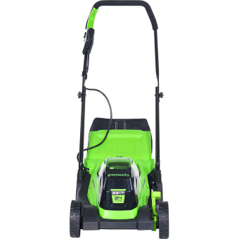 Аккумуляторная газонокосилка GreenWorks 24V 33 см бесщеточная без АКБ и ЗУ 2516107 от магазина РЭССИ