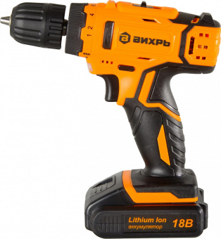 Дрель-шуруповерт Вихрь ДА-18Л-2К/Б аккум. патрон:быстрозажимной (кейс в комплекте) (72/14/22) от магазина РЭССИ