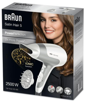 Фен Braun BRHD585E 2500Вт белый от магазина РЭССИ