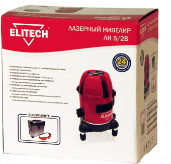 Уровень лазер. Elitech ЛН 5/2В 2кл.лаз. 635нм цв.луч. красный 3луч. (178792) от магазина РЭССИ