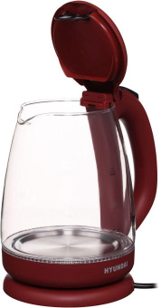 Чайник электрический Hyundai HYK-G1002 1.7л. 2200Вт бордовый (корпус: стекло) от магазина РЭССИ