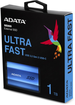 Накопитель SSD A-Data USB-C 1Tb ASE800-1TU32G2-CBL SE800 SE800 1.8" синий от магазина РЭССИ