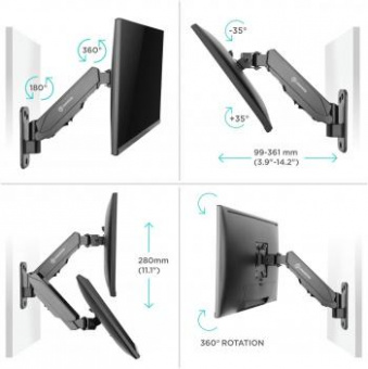 Кронштейн для телевизора Onkron G120 черный 13"-34" макс.8кг настенный поворот и наклон верт.перемещ. от магазина РЭССИ
