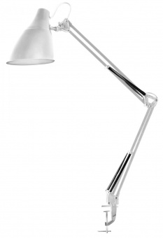 Светильник Camelion KD-335 C01 (13876) настольный на струбцине E27 белый 40Вт от магазина РЭССИ