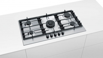 Газовая варочная поверхность Bosch PCR9A5B90M нержавеющая сталь от магазина РЭССИ