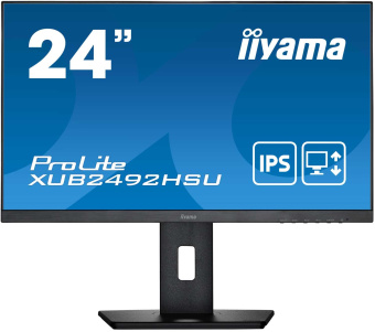 Монитор Iiyama 23.8" ProLite XUB2492HSU-B5 черный IPS LED 4ms 16:9 HDMI M/M матовая HAS Piv 1000:1 250cd 178гр/178гр 1920x1080 VGA DP FHD USB 3.7кг от магазина РЭССИ