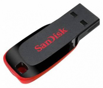 Флеш Диск Sandisk 128Gb Cruzer Blade SDCZ50-128G-B35 USB2.0 черный/красный от магазина РЭССИ