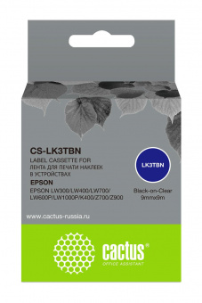 Картридж ленточный Cactus CS-LK3TBN черный для Epson LW300/LW400/LW700/LW600P/LW1000P от магазина РЭССИ